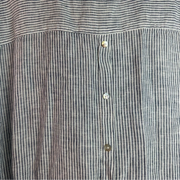 JNY Jones New York Blue Striped Oversize V-Neck Shirt Sz3x - Picture 5 of 8